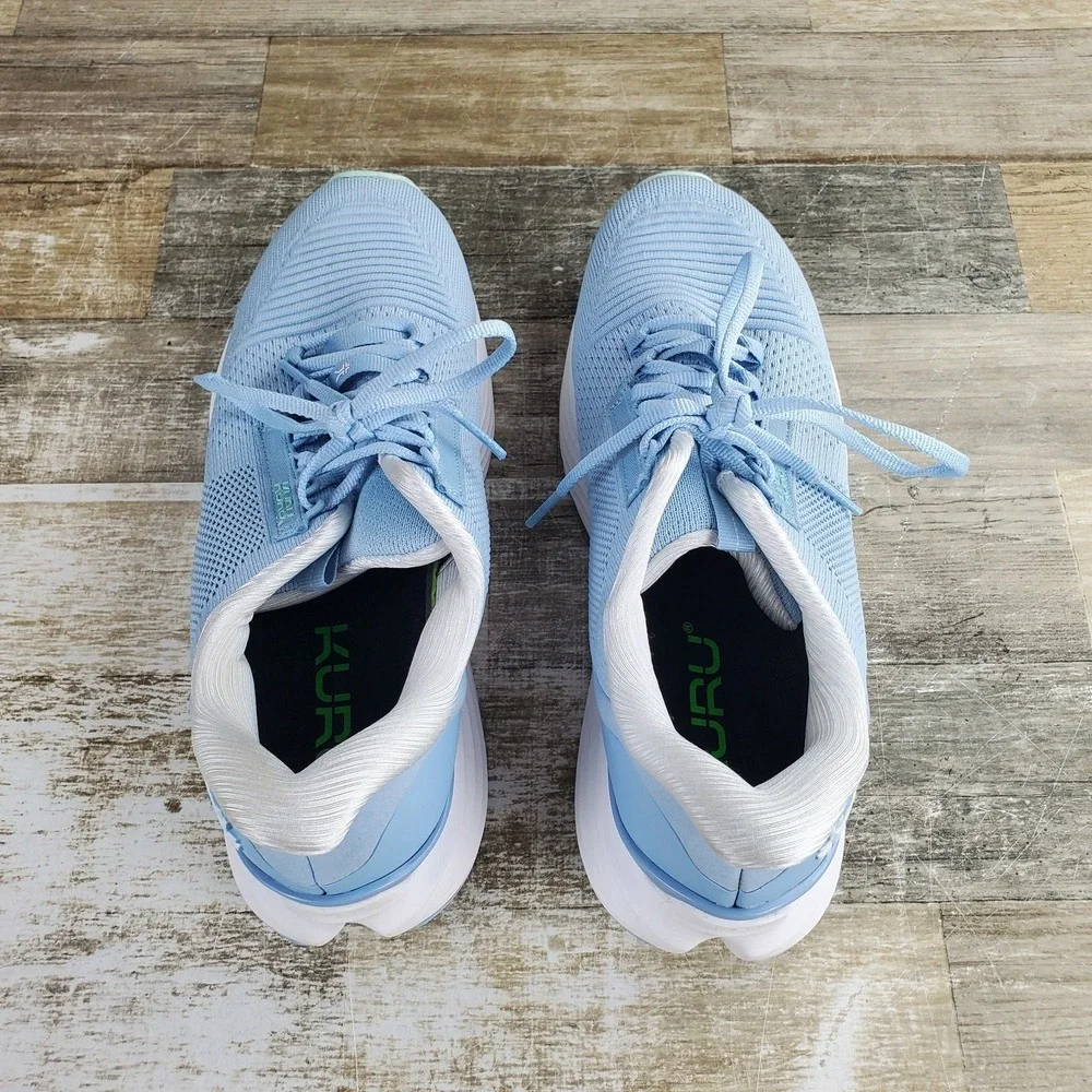 KURU Atom 2 Womens Shoes Sz 11 W Running Mist Blue Bright White Lace Up Sneakers